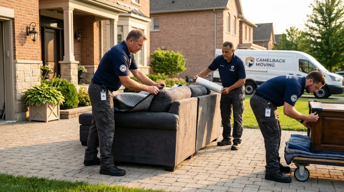 Large estate moving crew wrapping furniture in Villa Park, IL